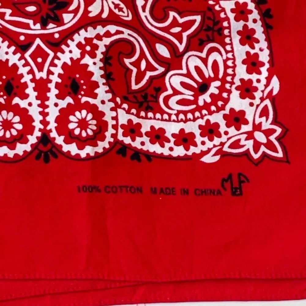 Classic Red Paisley Bandana Style Vintage Size Approximately 25X25